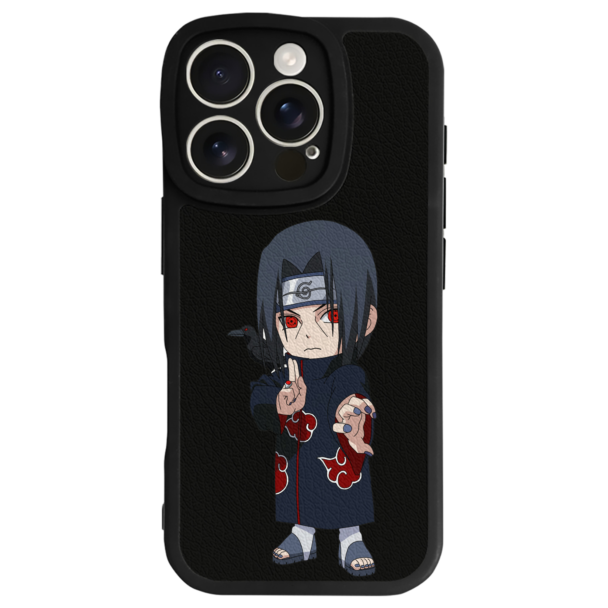 （画像用） NARUTO -ナルト- うちは イタチ Uchiha Itachi 【iPhone 16シリーズ対応】シリコンスマホケース（レザー調） 材質：シリコン
